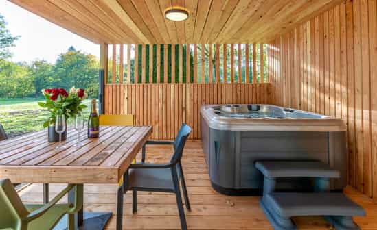 Image of accommodation BE-1091338-Manhay Modern holiday cottage with covered jacuzzi on the terrace